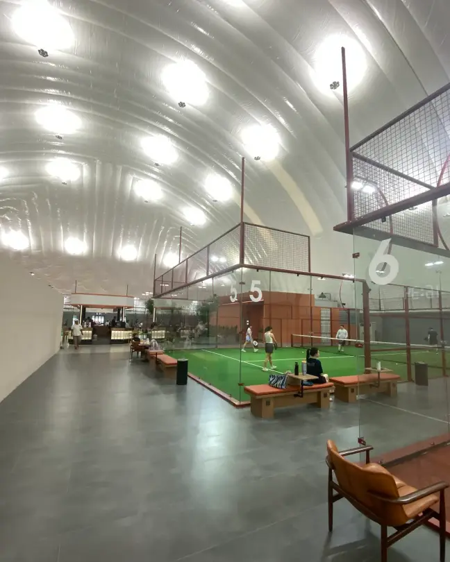 Court 6 under the dome lights