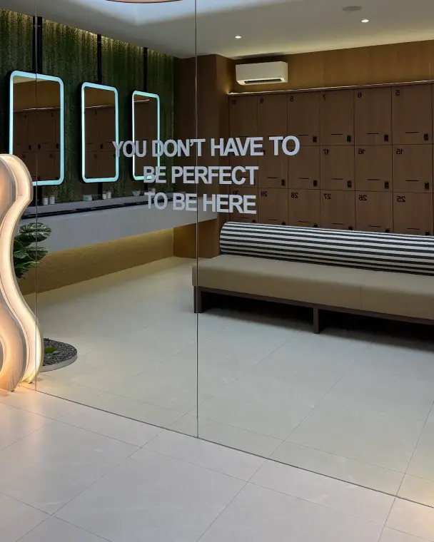 Lounge sign: You don't have to be perfect to be here